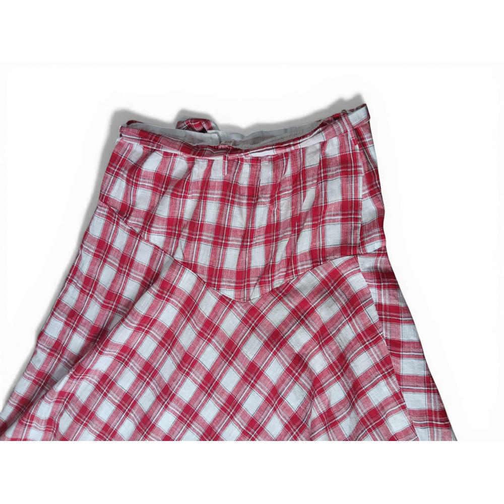 New with Tags Free People Set Red Plaid Strapless Crop Top SZ L Skirt SZ M - Picture 9 of 15